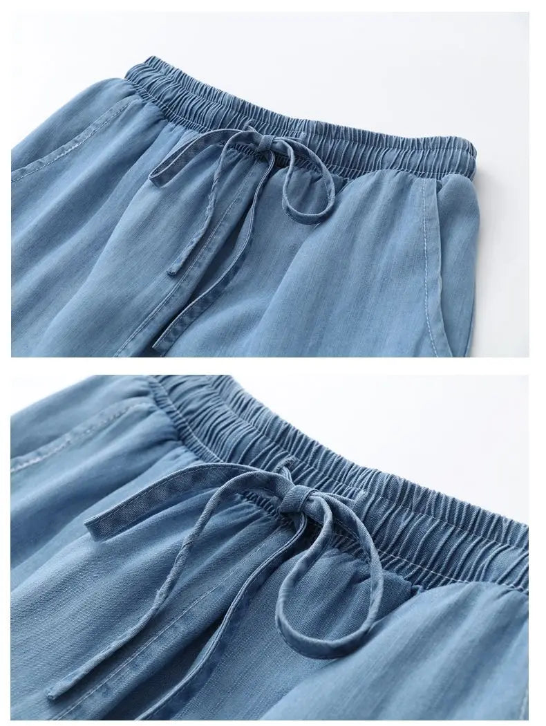 Women's Pants Summer Drawstring Wide-leg Pants