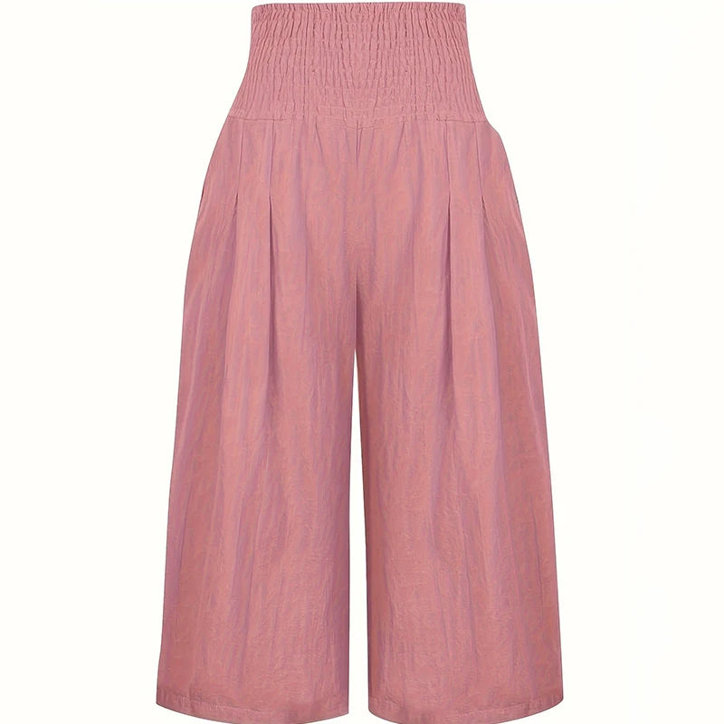 Summer Cotton Linen Calf Length Pants