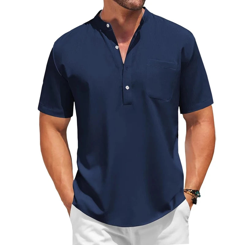 Mens Casual Henley Shirt
