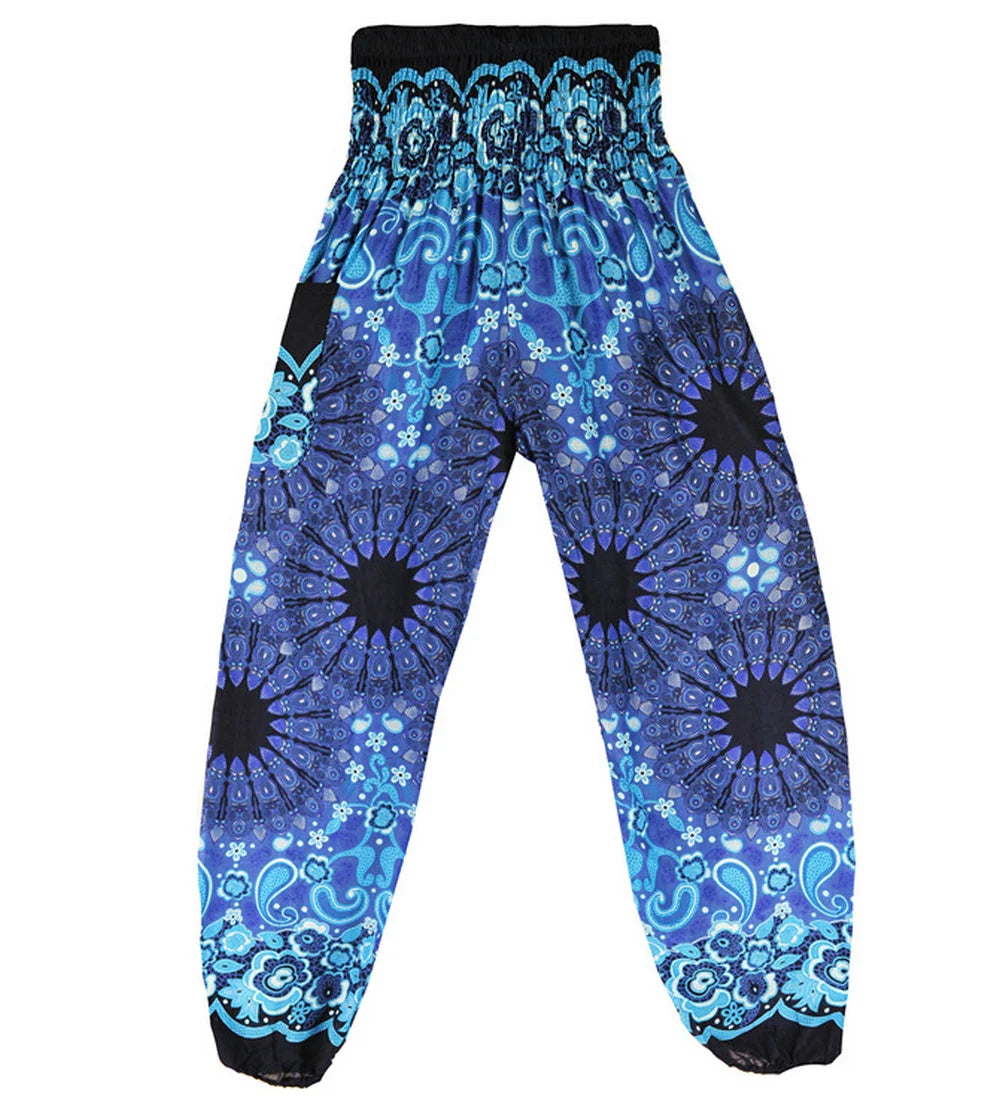 Boho Yoga Pants Wide Leg Women Harem Bohemian  Vintage Print