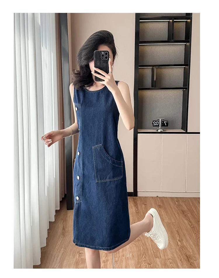 Sleeveless Denim Dress