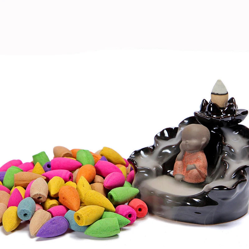 50pcs/bag Natural Waterfall Incense Cones Reflux Tower