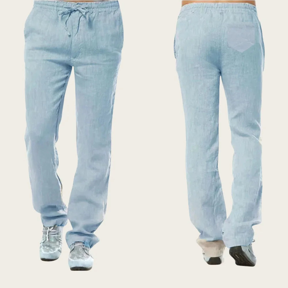 Boho Cotton Linen Pants for Men New Summer Lightweight Loose Fit
