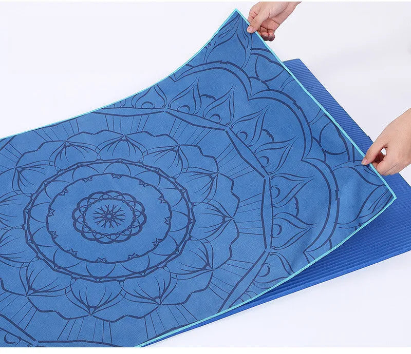 Hot Yoga Mat Towel  Printed Yoga Towel Non Slip Fitness Workout Mat Cover