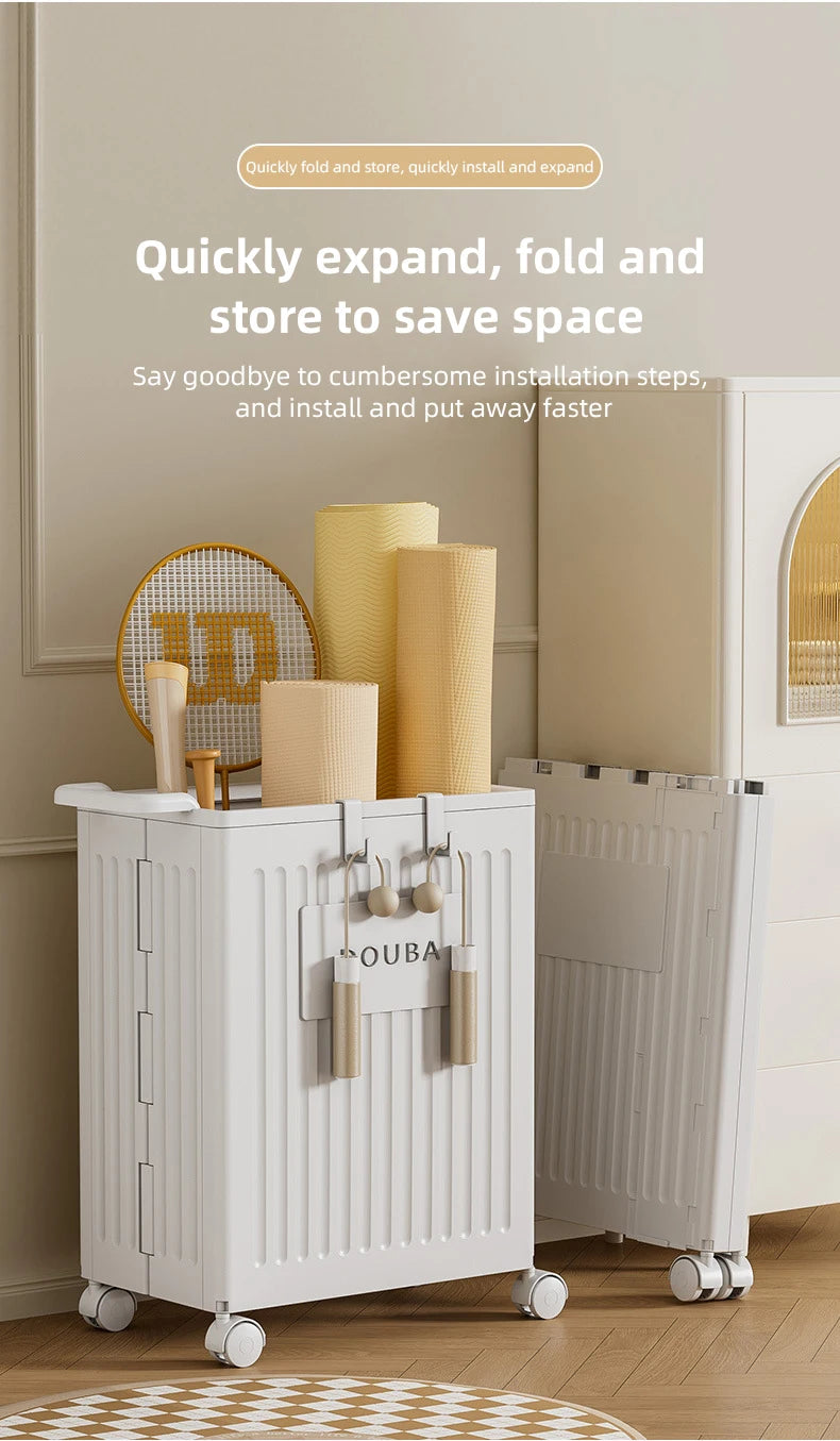 Yoga Mat Folding Storage With Wheels