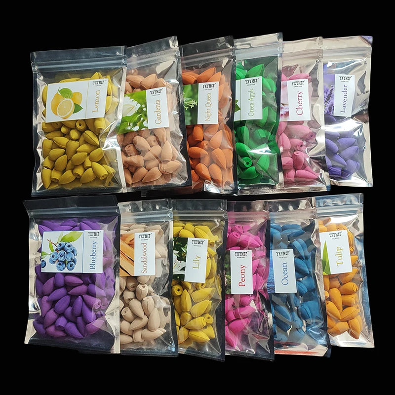 50pcs/bag Natural Waterfall Incense Cones Reflux Tower