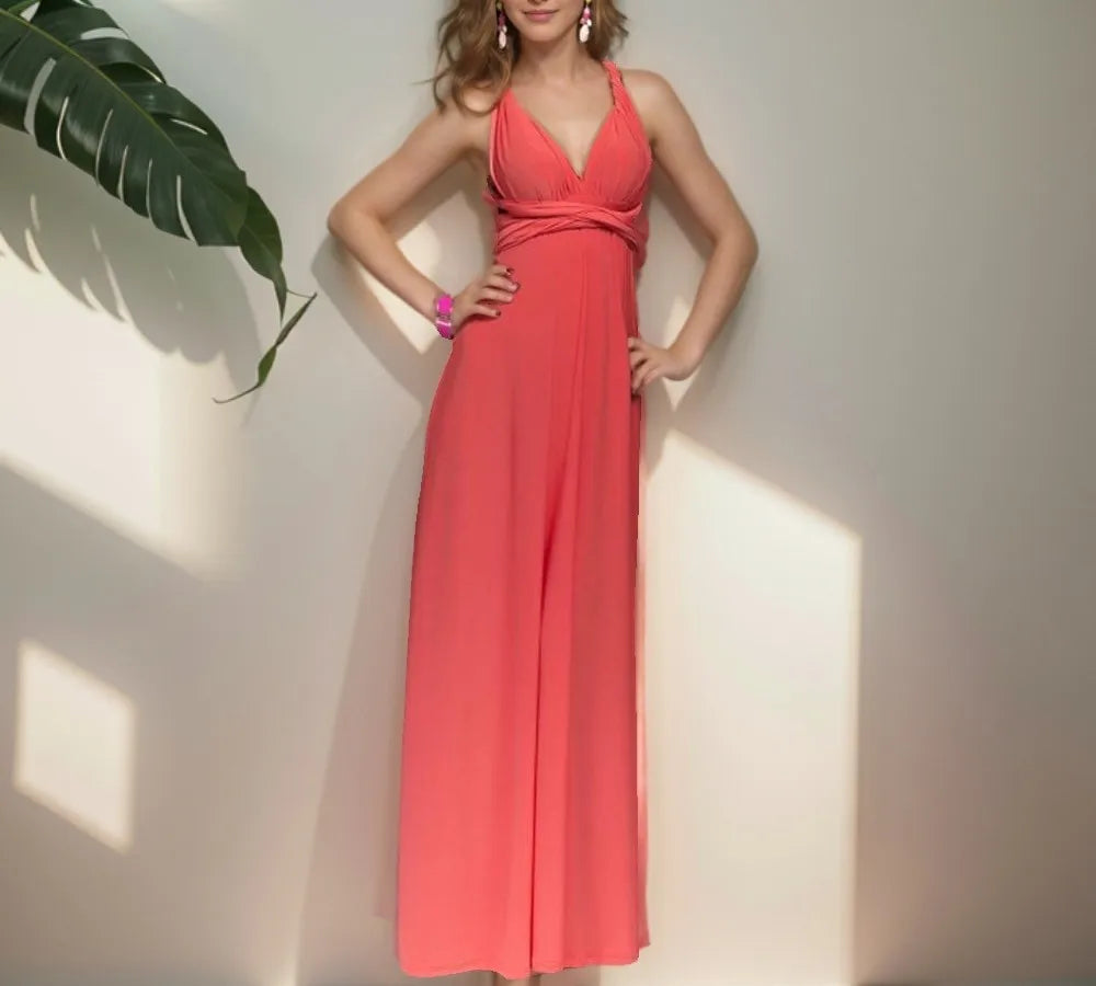 Women Dresses Multiway Wrap Convertible Boho Maxi Dress