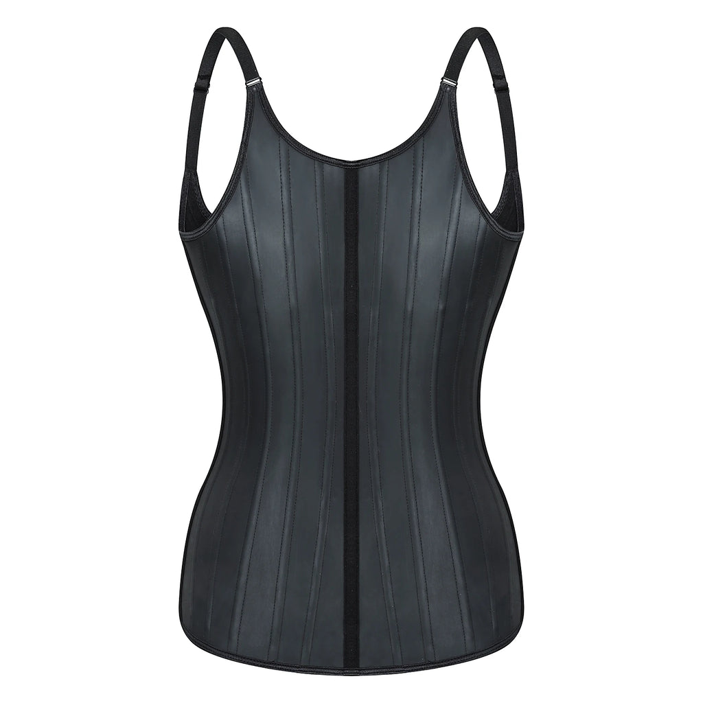 Plus Size Women Adjustable Strap  Latex Waist Trainer 25 Steel Bones Vest Cincher Under bust Corset