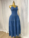 Long Dress Women Denim Dress Sling