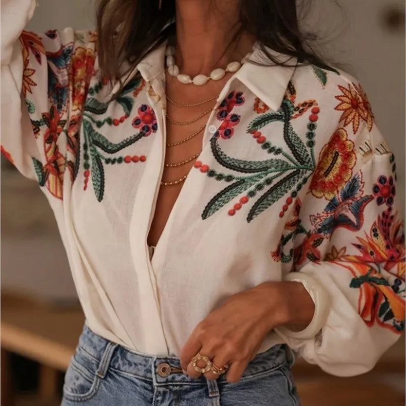 Women Casual Floral Printed Shirts