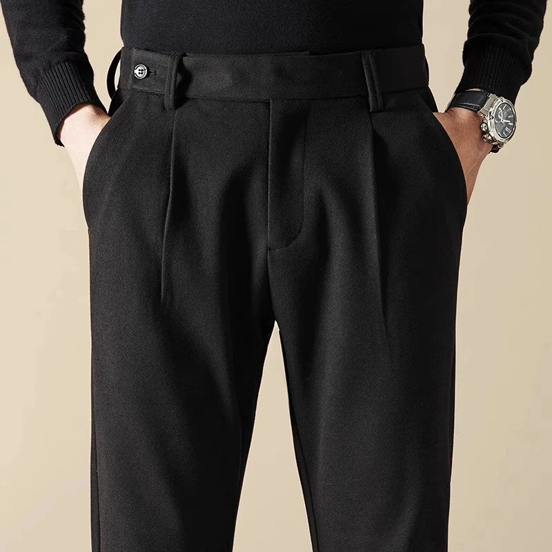Business Casual Men's Brushed Khakis Straight Leg