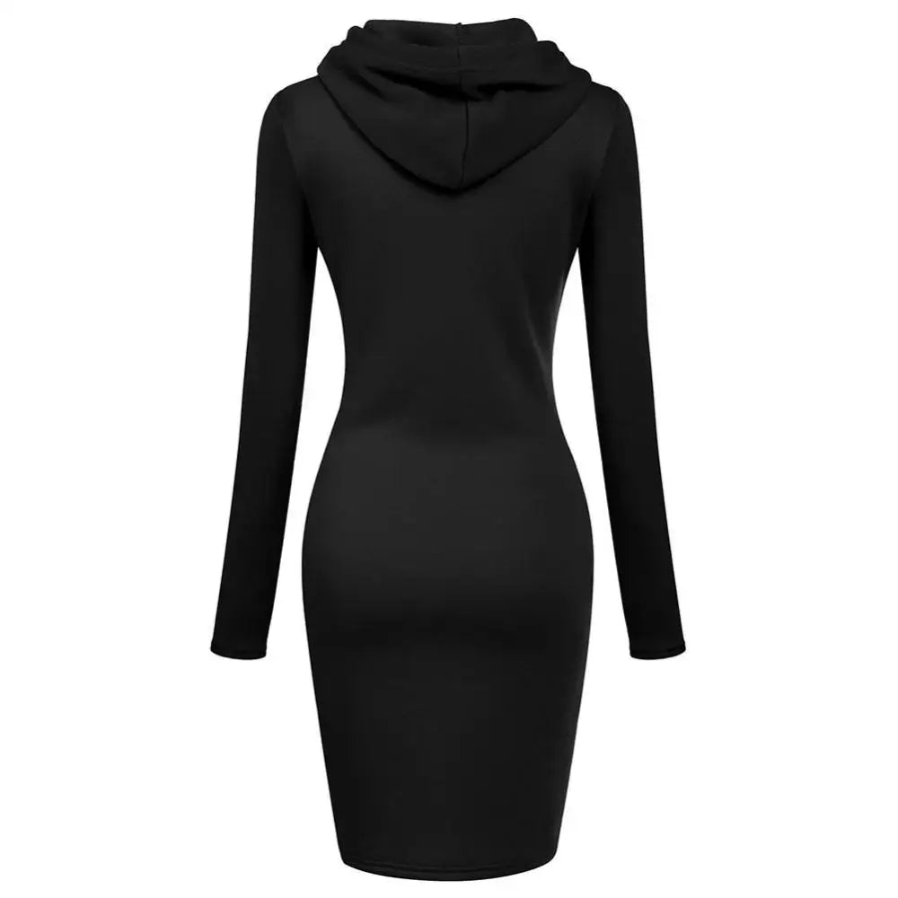 Ladies Dress Autumn Women Hooded Dresses