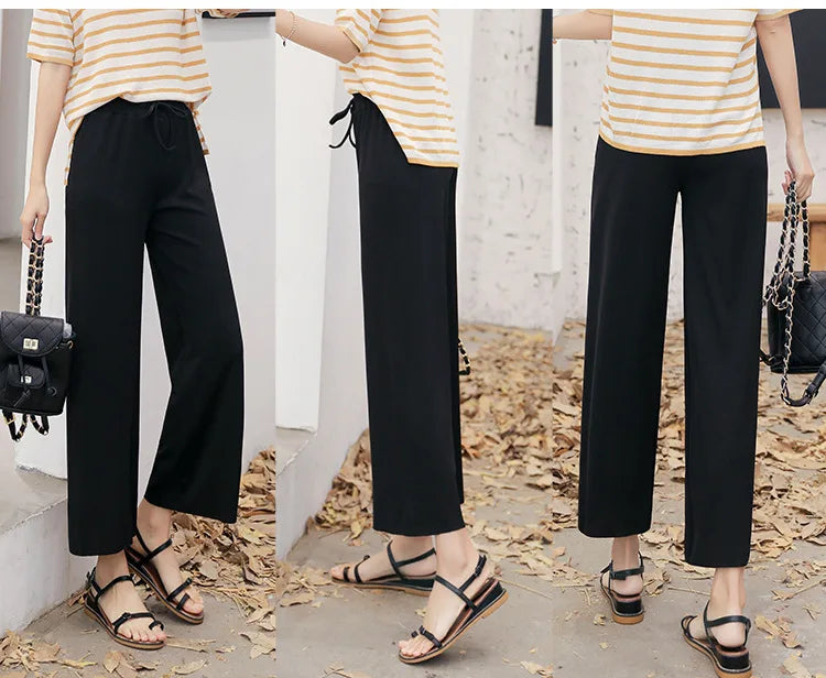 Women Ankle-Length Wide Leg Pant