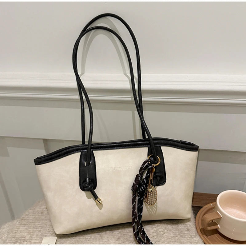 Retro Tote Bag Fashionable Advanced Simple And Versatile Handbag