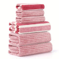 6 Pcs Set of Coral Fleece Material, 3 Bath Towels