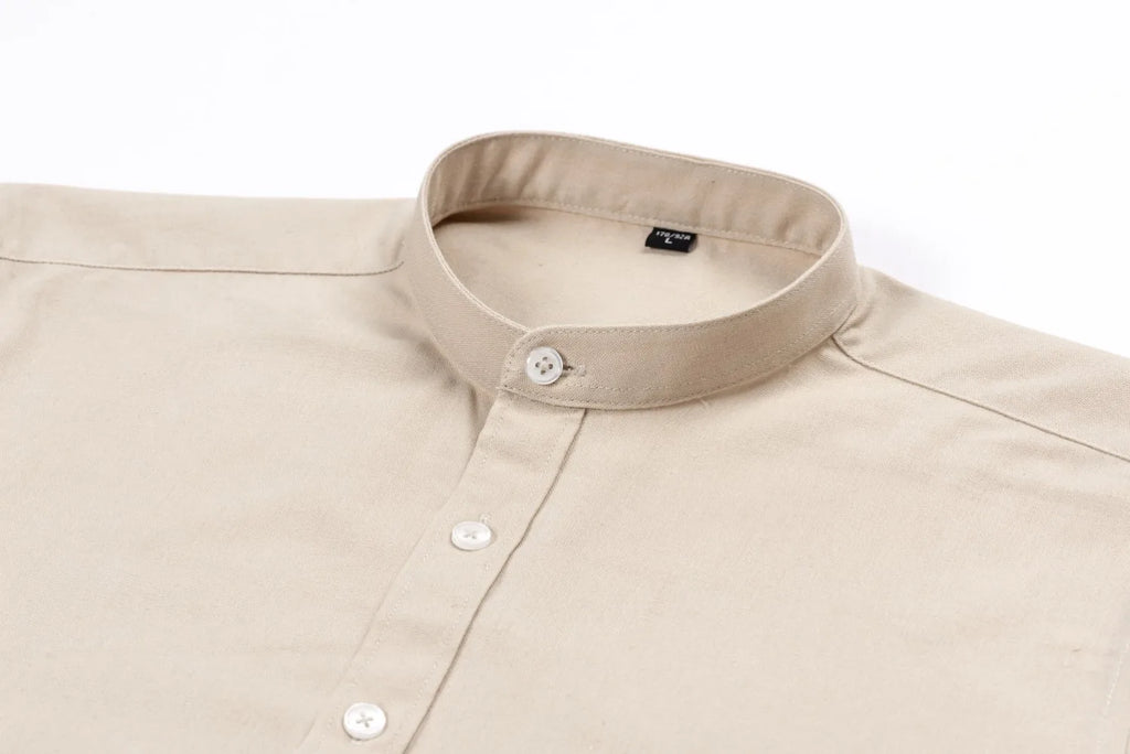 Men Casual Business Mandarin Collar