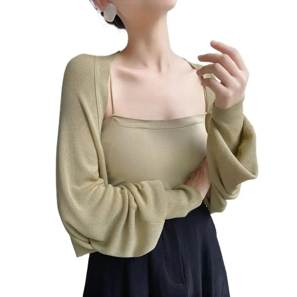 Fashion Summer Thin Knit Shawl Long Sleeve
