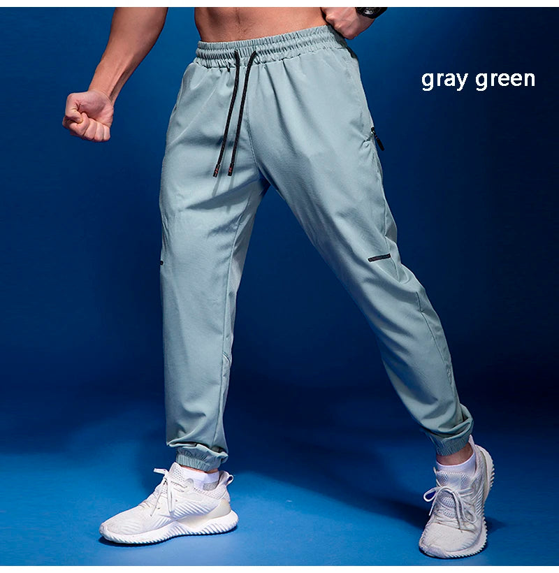 New Sport Pants Men Running Pants with Zipper Pockets
