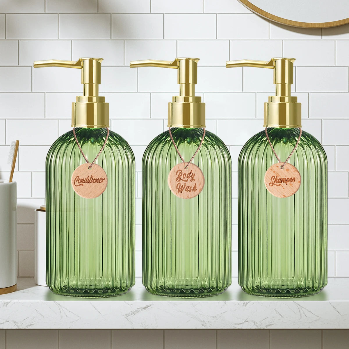 Reusable Shampoo Conditioner Body Wash Bottle Bathroom Shower Soap Dispenser