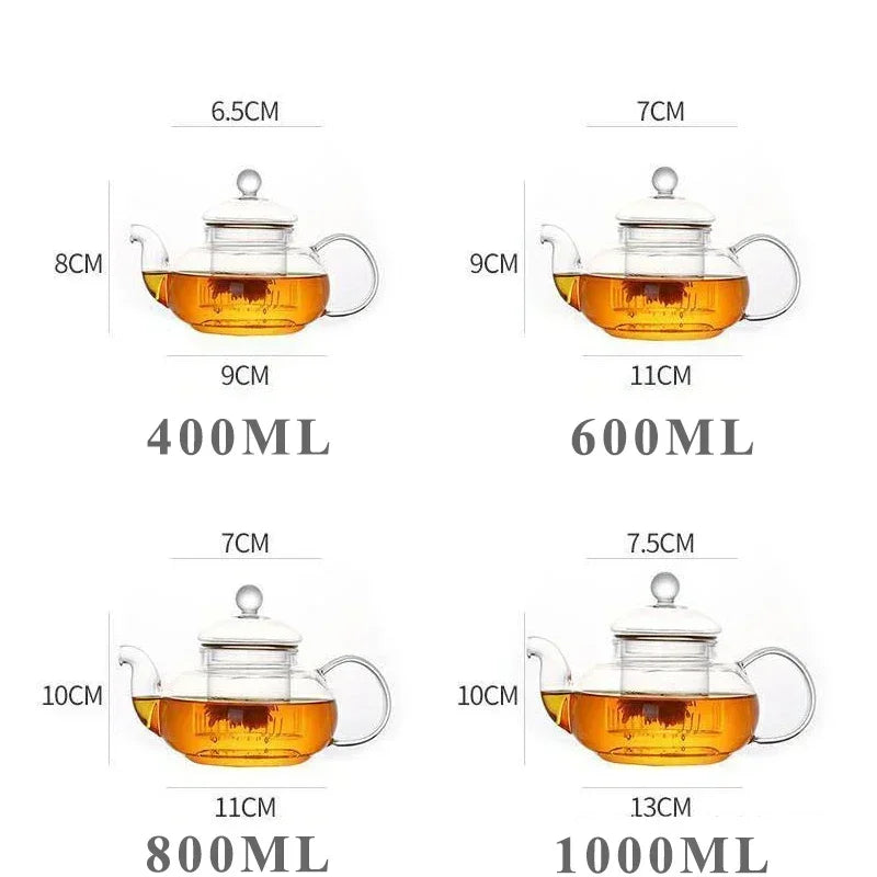 Filterable Glass Teapot Heat-resistant