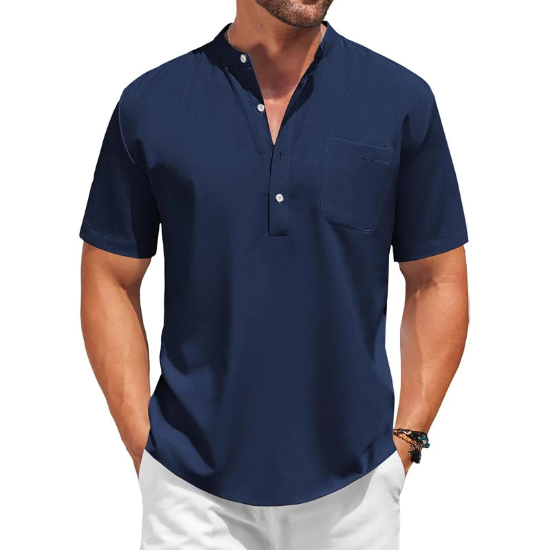 Mens Casual Henley Shirt