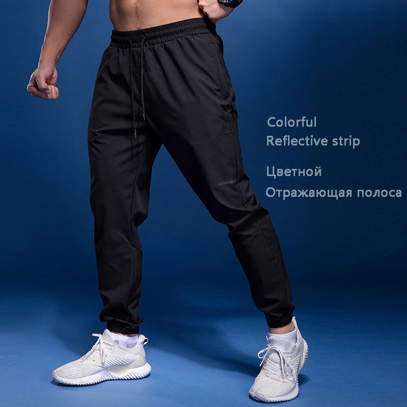 New Sport Pants Men Running Pants with Zipper Pockets