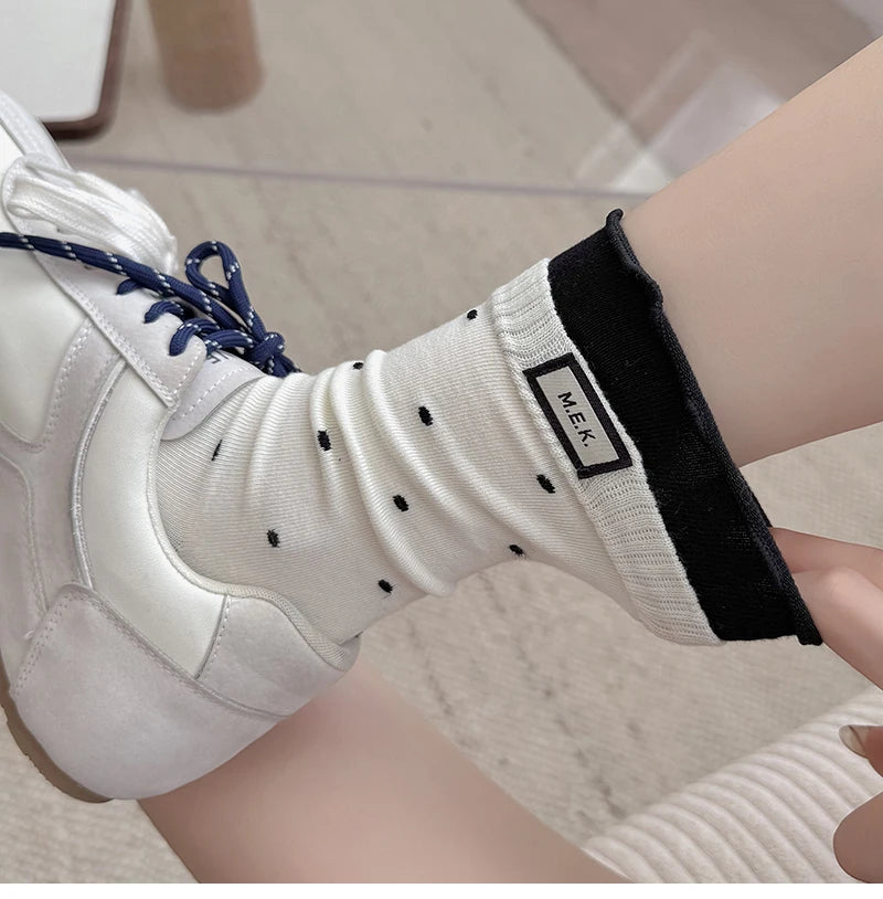 Women New Dots Cute Frilly Casual Fashion Socks