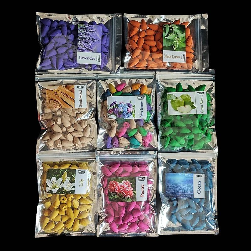 50pcs/bag Natural Waterfall Incense Cones Reflux Tower