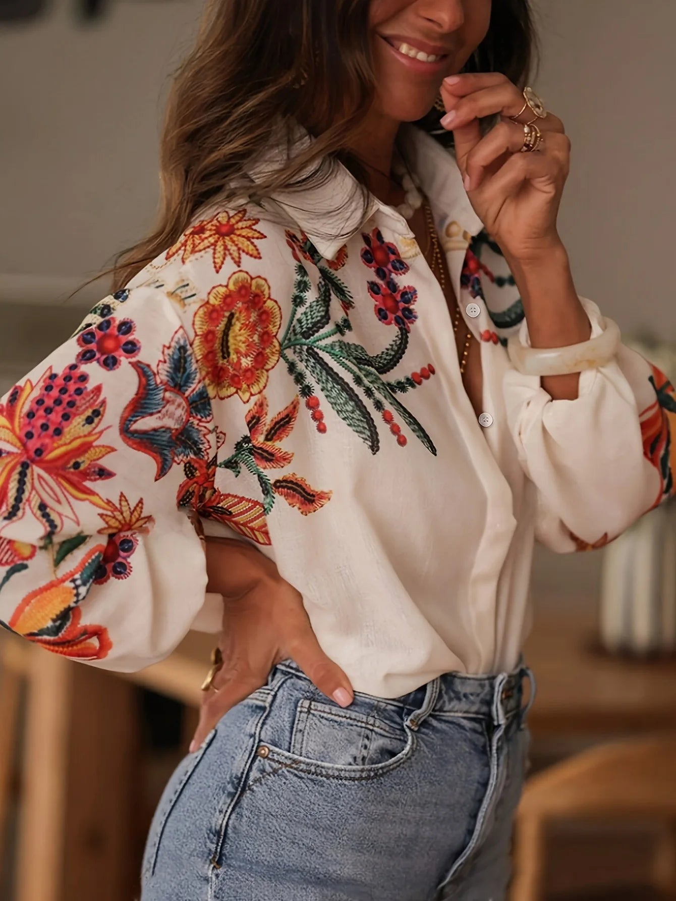 Women Casual Floral Printed Shirts
