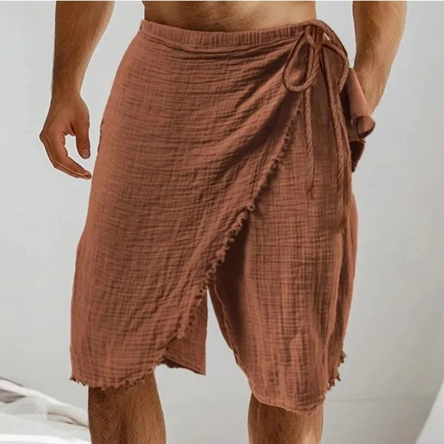 Boho Men's Linen Shorts Seaside Beach Casual