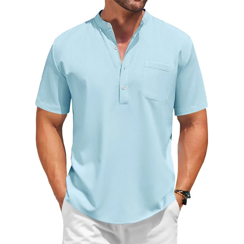Mens Casual Henley Shirt