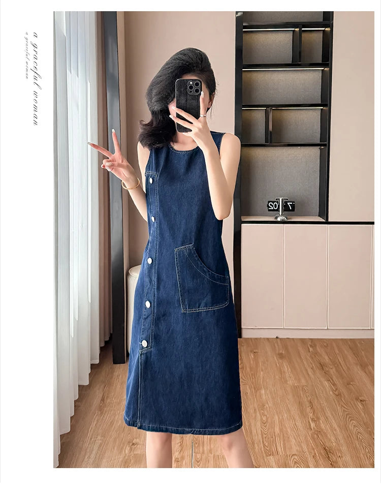 Sleeveless Denim Dress