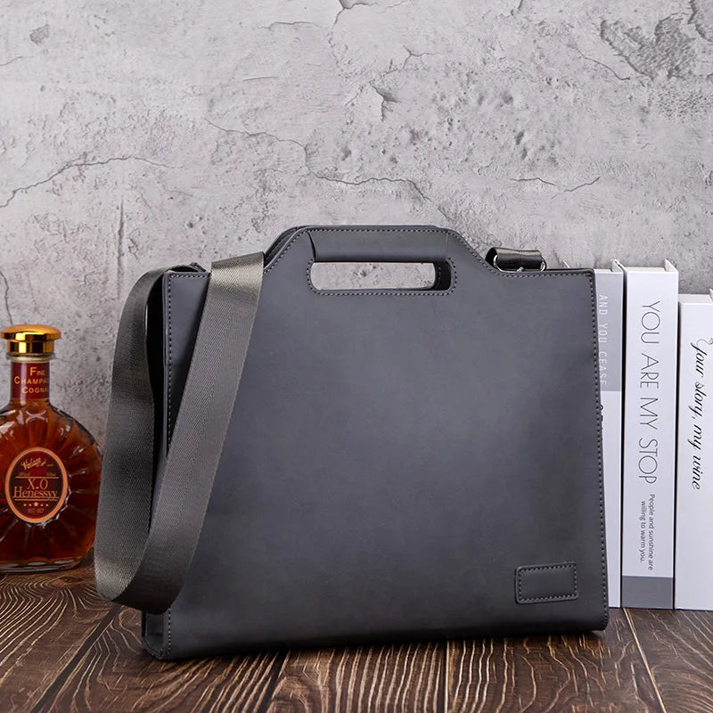 Vintage Leather Men's Tote Shoulder Bag