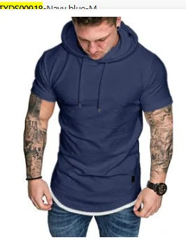 Short Sleeved T Shirt Summer Mens Clothing Mens Hooded T Shirt