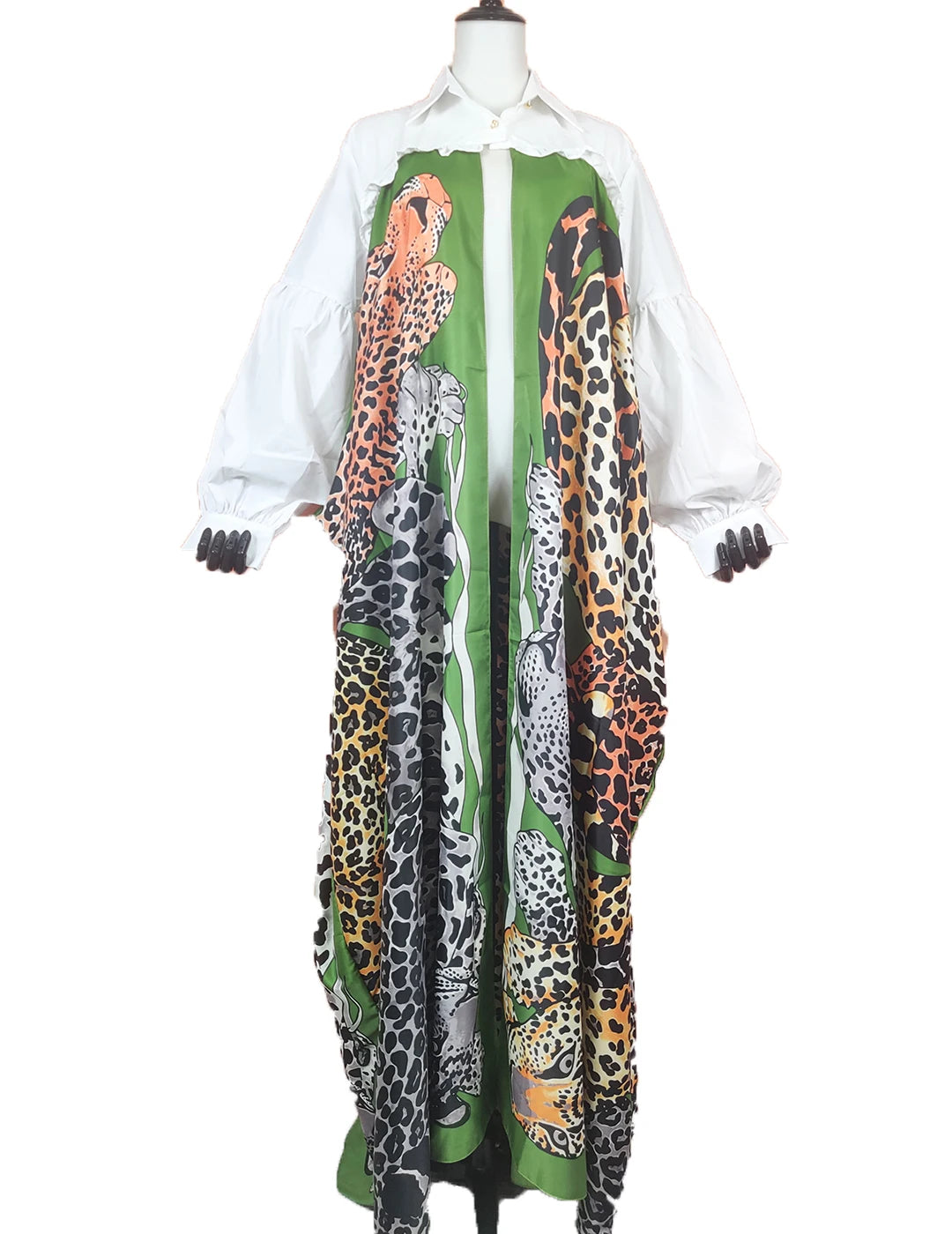 Boho Printed Women Silk Printed Two Pieces Set Plus Size