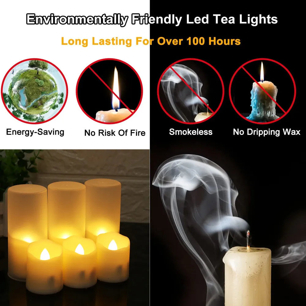 Rechargeable LED Candles By USB Timer Remote Flickering Flames