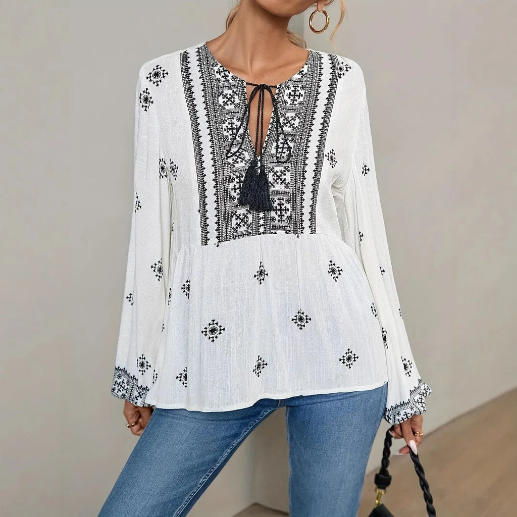 Boho Long-sleeve Blouses For Women