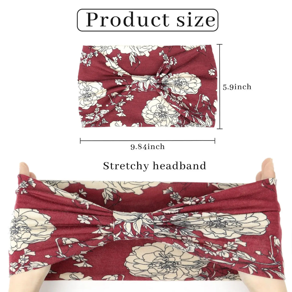 Boho Headbands for Women Cotton Wide Head Bands Stretch