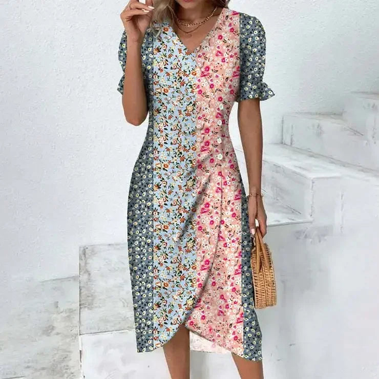 New 2026 Women's Boho Dresses Elegant Floral Print