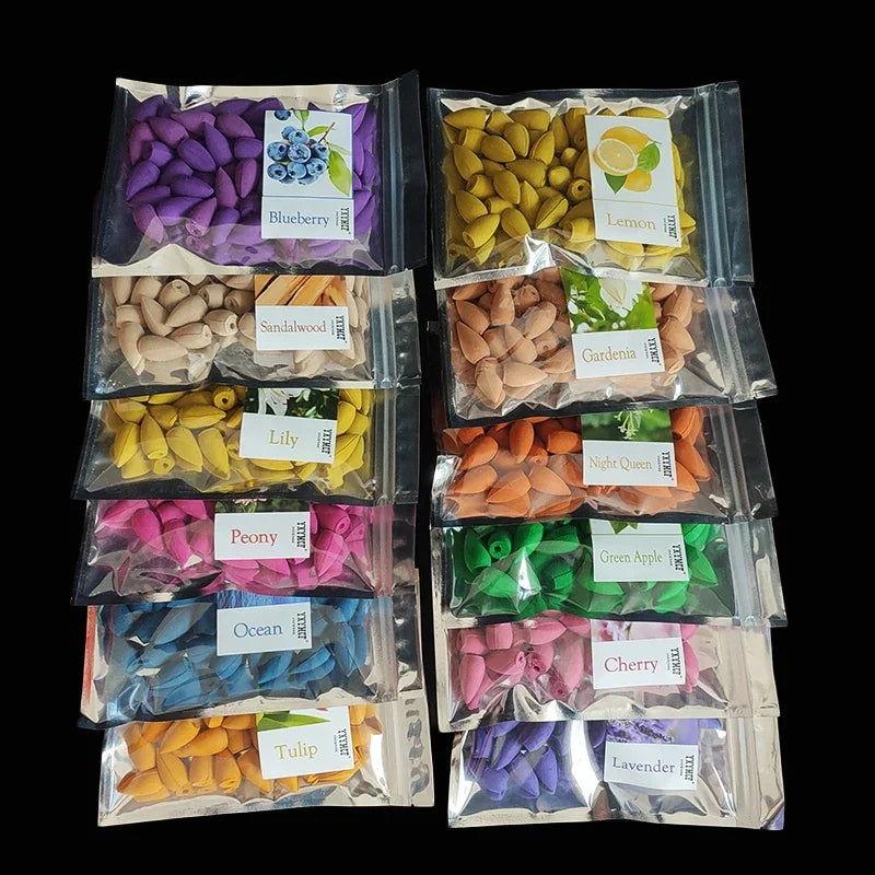 50pcs/bag Natural Waterfall Incense Cones Reflux Tower