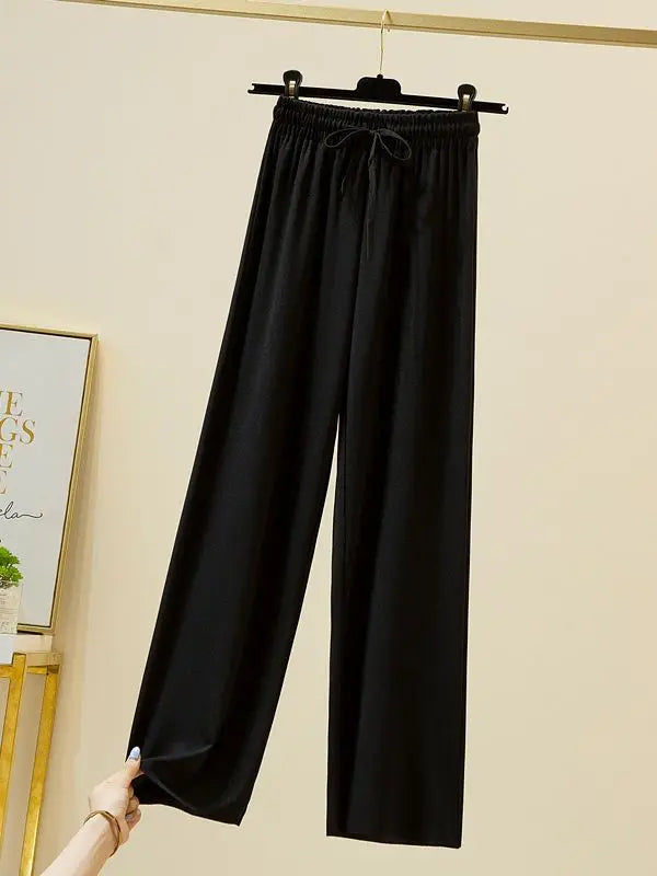Slacks Women's Loose Summer Pants Soft Ice Silk