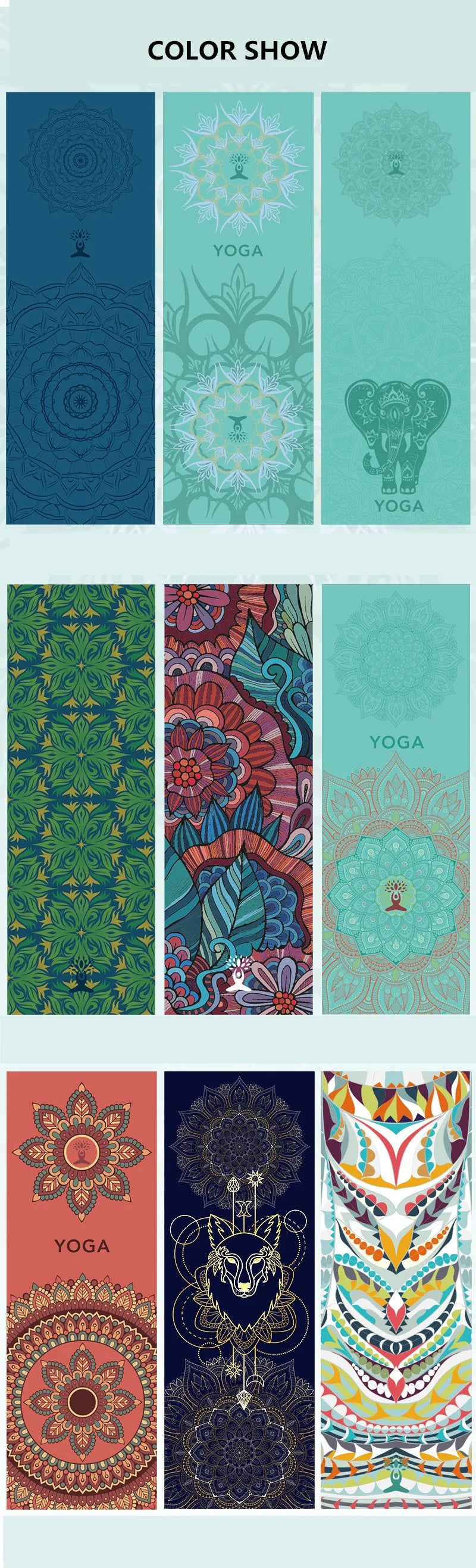 Hot Yoga Mat Towel  Printed Yoga Towel Non Slip Fitness Workout Mat Cover
