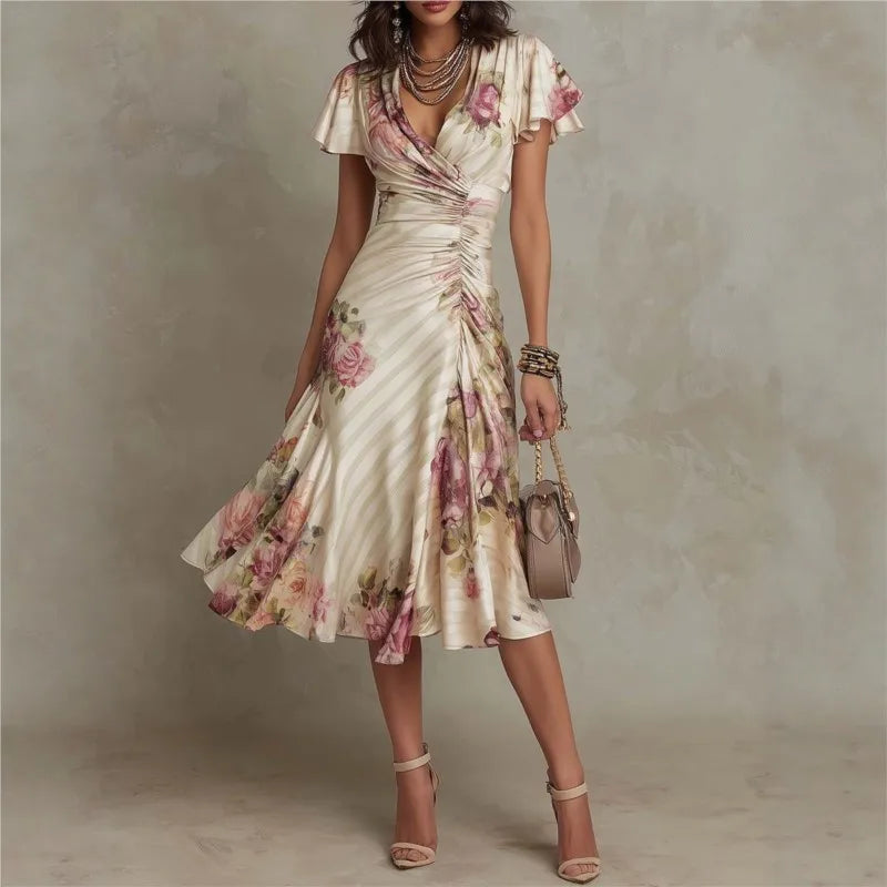 Boho Style Elegant Floral Print Dress