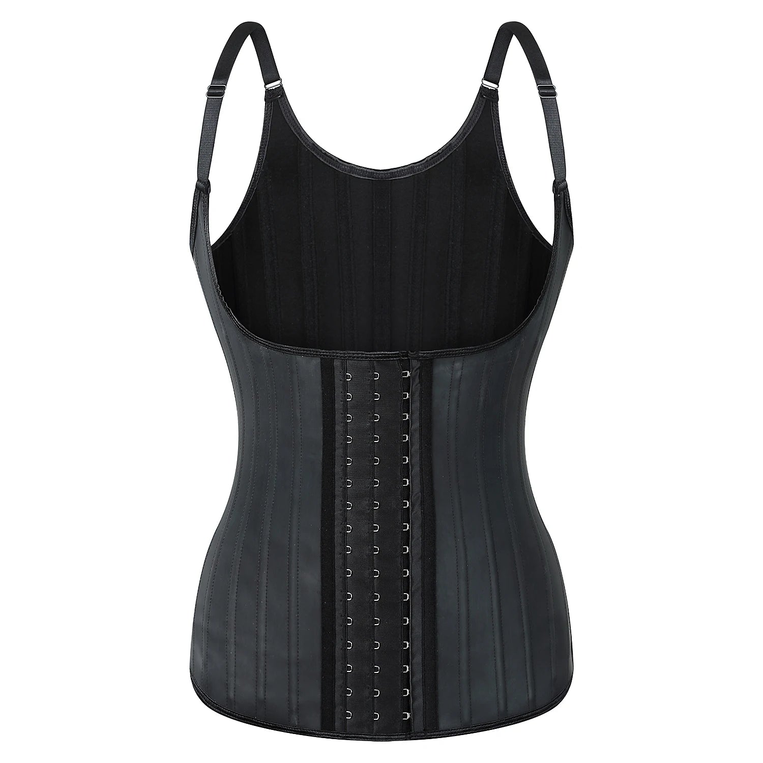 Plus Size Women Adjustable Strap  Latex Waist Trainer 25 Steel Bones Vest Cincher Under bust Corset