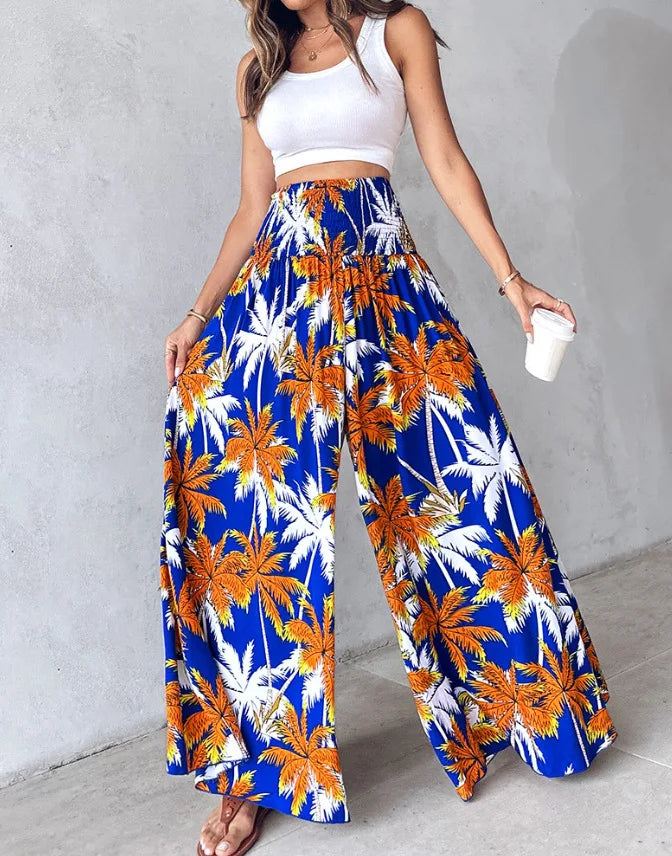 Boho Print Pant Women Wide Leg