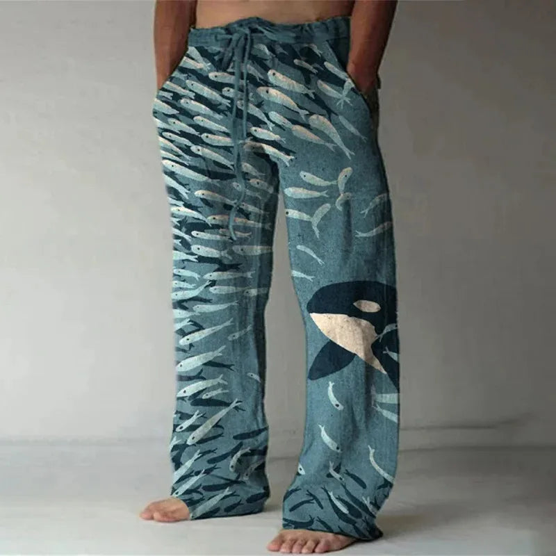 Wide New Killer Whale 3D Printed men's New Sweatpants