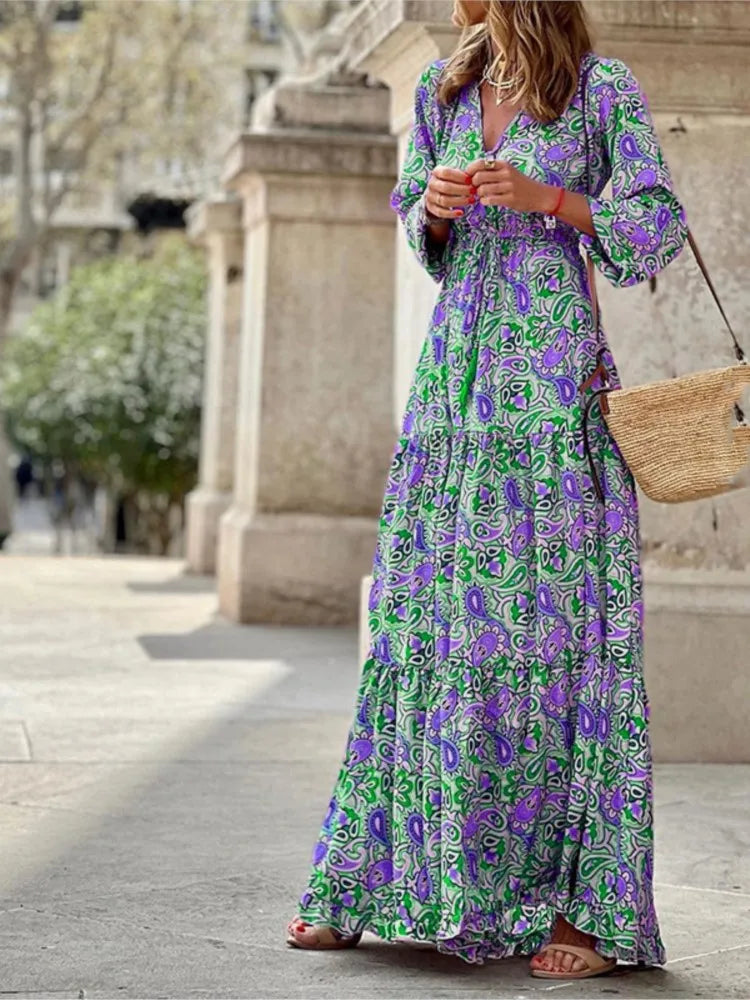 Summer Boho Print Casual Dress