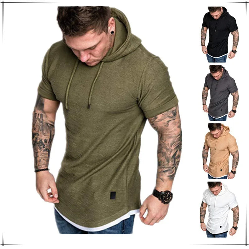 Short Sleeved T Shirt Summer Mens Clothing Mens Hooded T Shirt