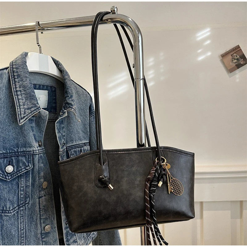 Retro Tote Bag Fashionable Advanced Simple And Versatile Handbag
