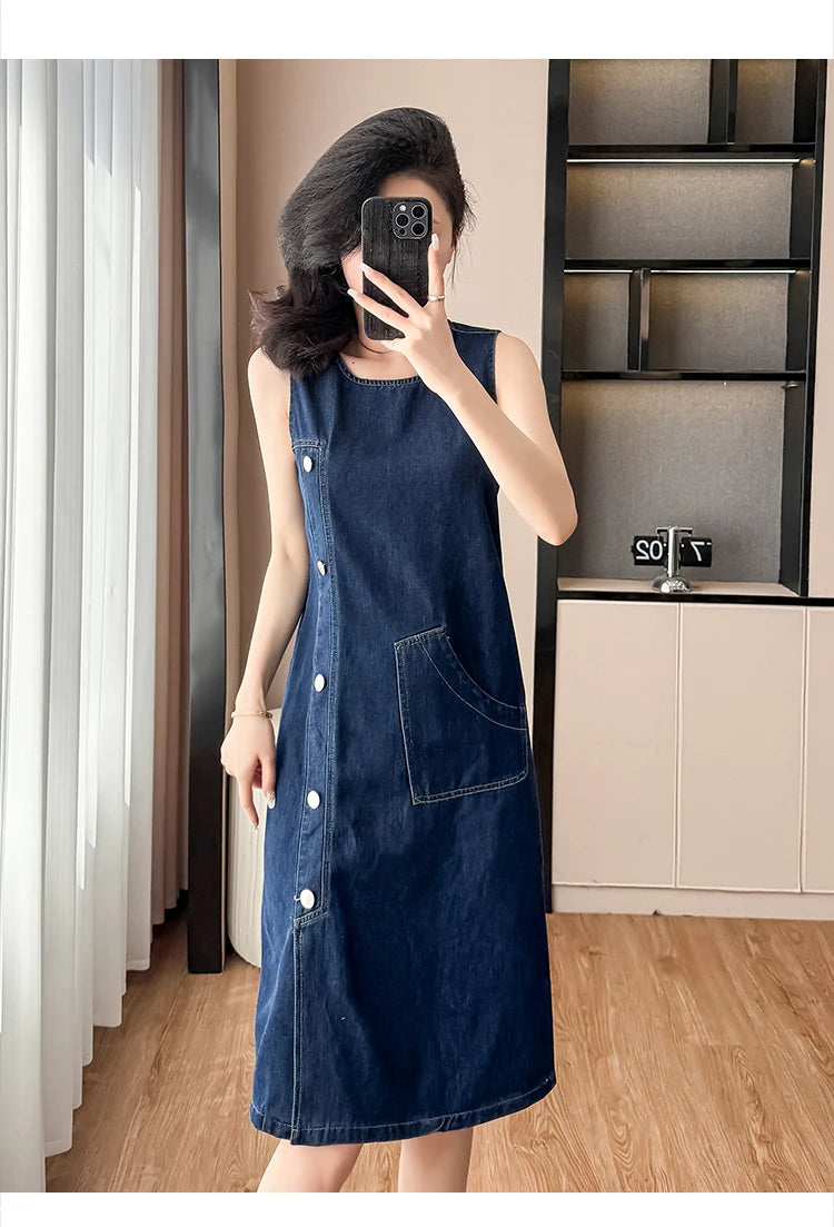 Sleeveless Denim Dress